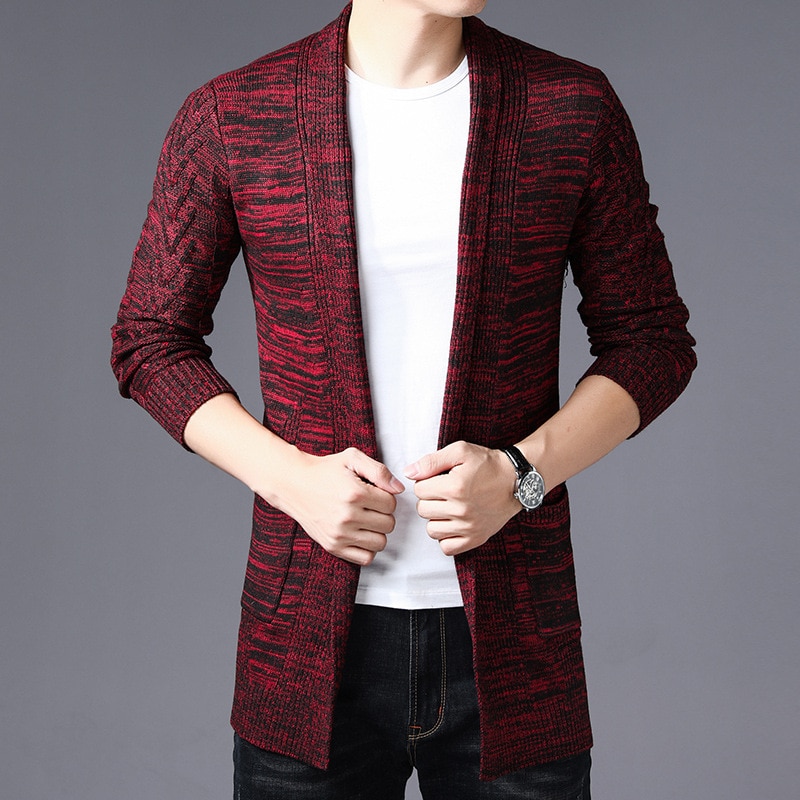 New Homme Sweaters Fashion Coats Cardigan Windproof Warm Autumn Winter Thermal Thick Male Brand Sweaters Casual Solid